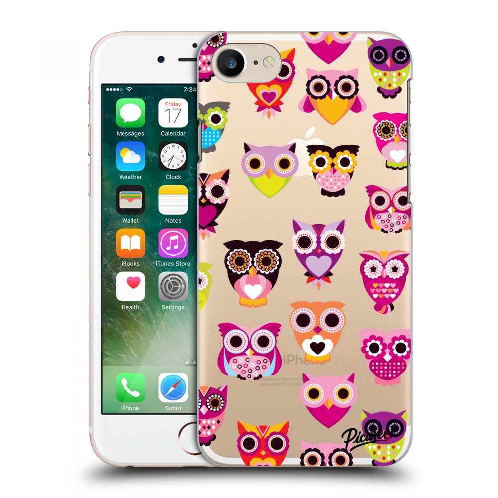 Picasee plastový průhledný obal pro Apple iPhone 7 - Owls