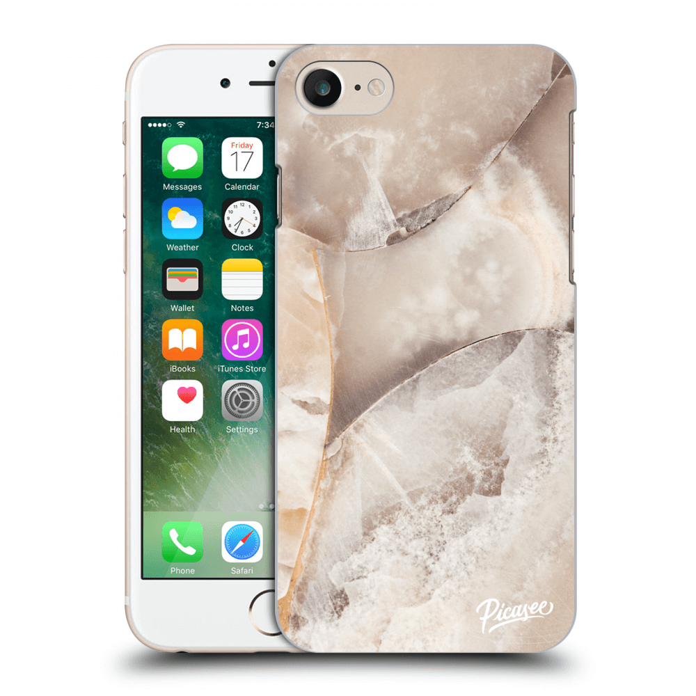 Picasee silikonový průhledný obal pro Apple iPhone 7 - Cream marble
