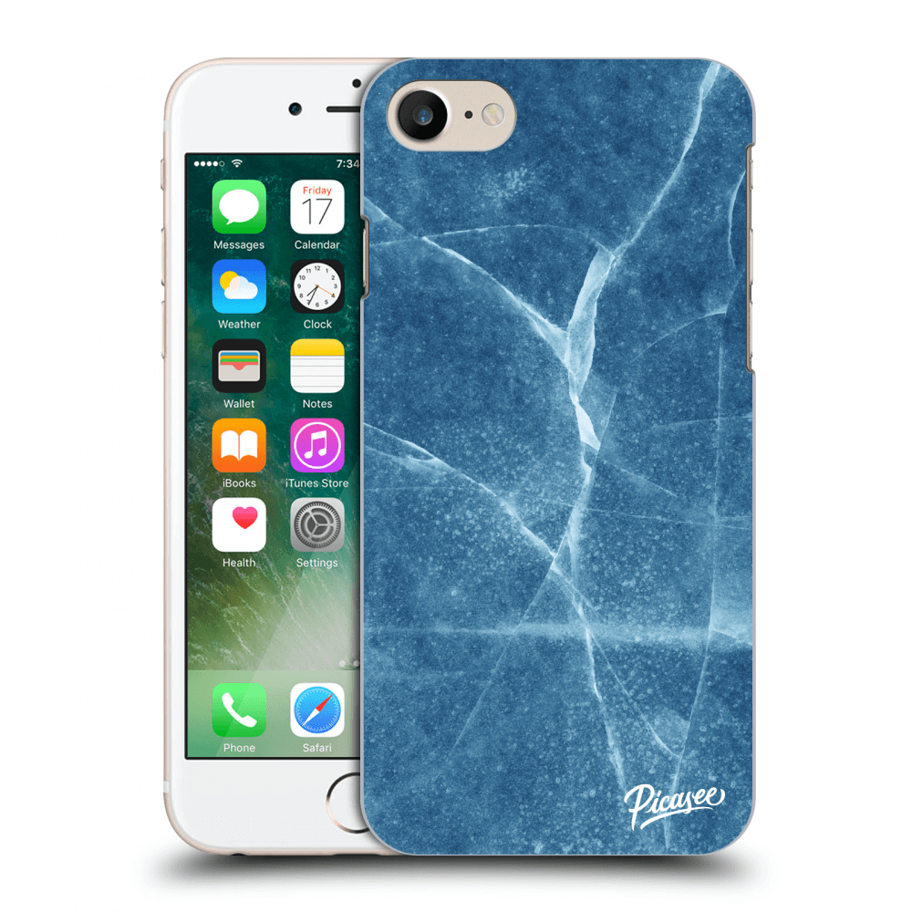 Picasee silikonový průhledný obal pro Apple iPhone 7 - Blue marble