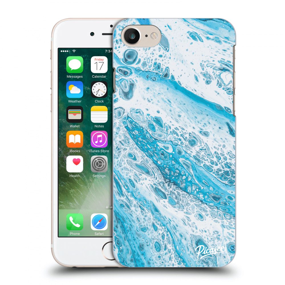 Picasee plastový průhledný obal pro Apple iPhone 7 - Blue liquid