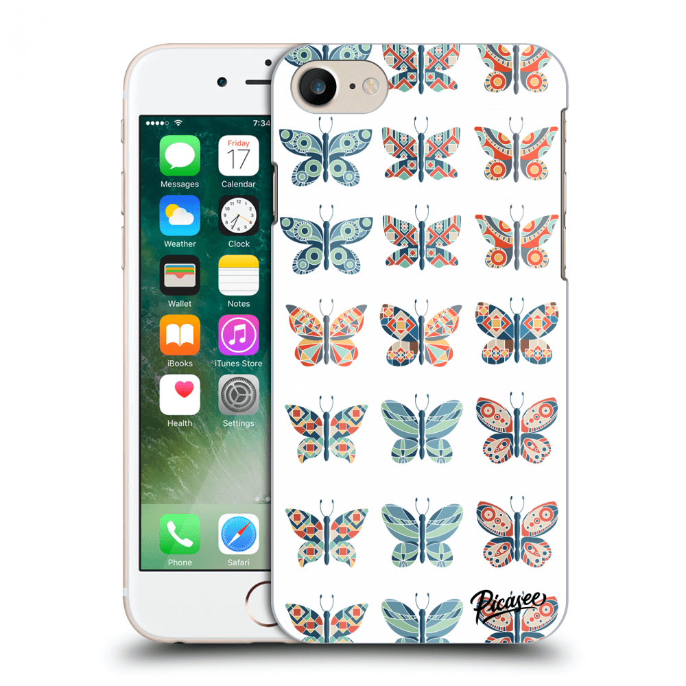 Picasee silikonový průhledný obal pro Apple iPhone 7 - Butterflies