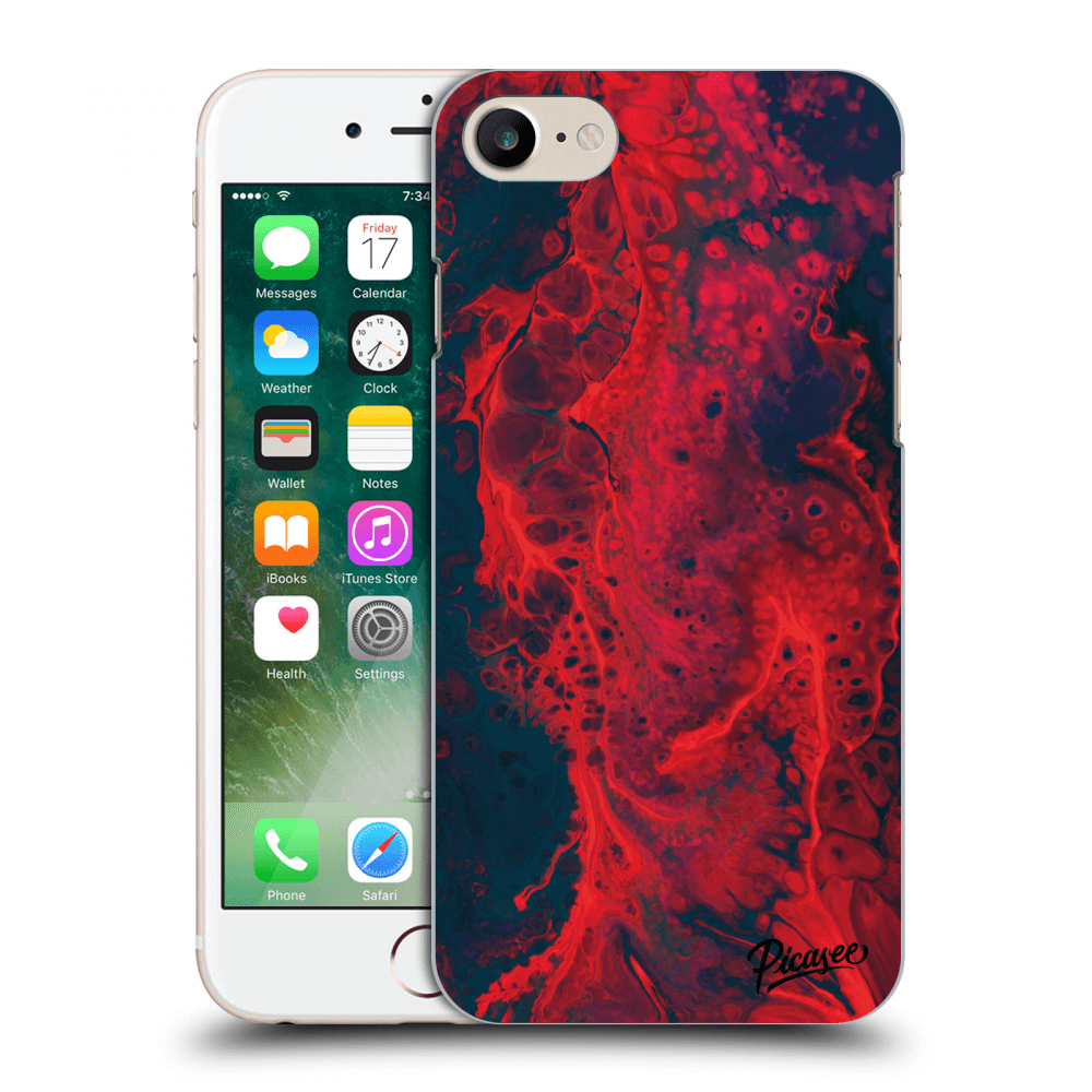 Picasee silikonový průhledný obal pro Apple iPhone 7 - Organic red