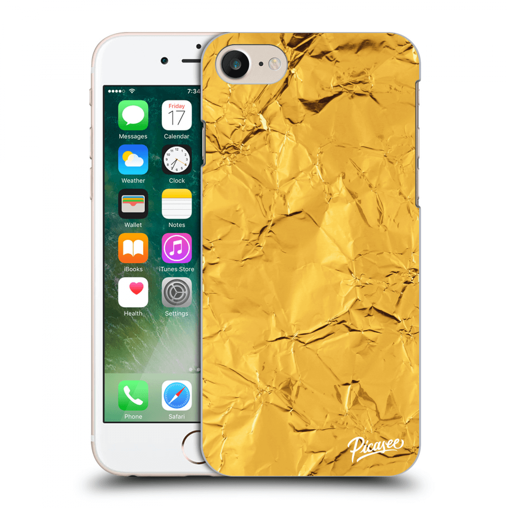 Picasee silikonový průhledný obal pro Apple iPhone 7 - Gold