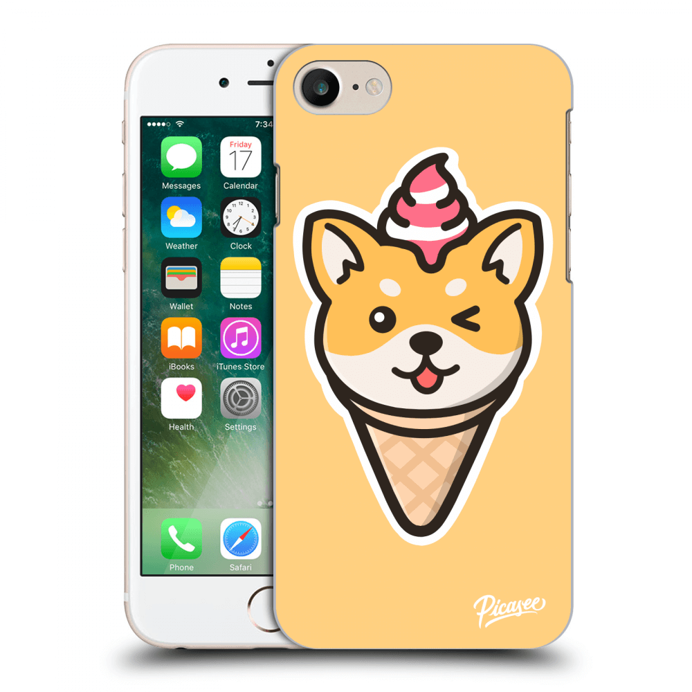 Picasee silikonový průhledný obal pro Apple iPhone 7 - Ice Cream Shiba