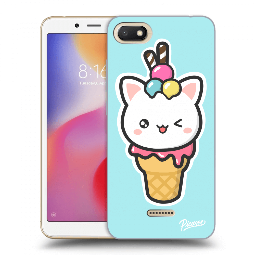 Picasee silikonový černý obal pro Xiaomi Redmi 6A - Ice Cream Cat