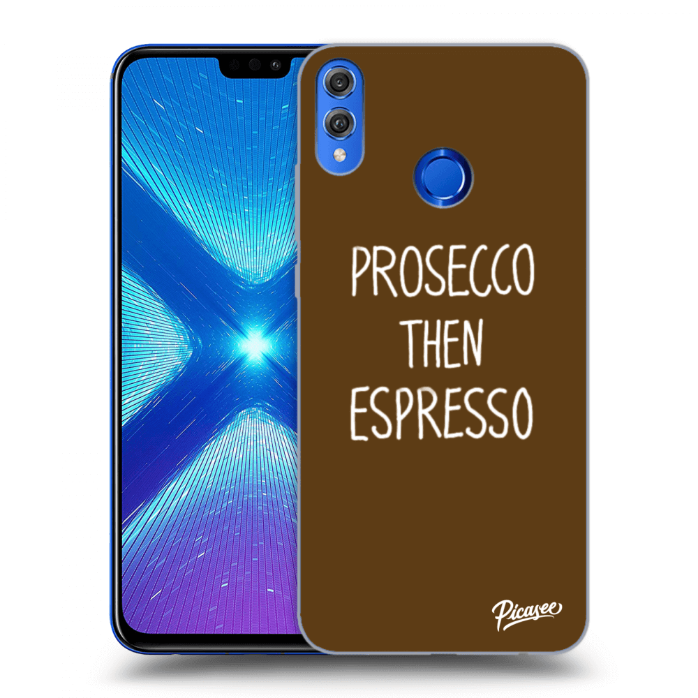 Picasee silikonový černý obal pro Honor 8X - Prosecco then espresso