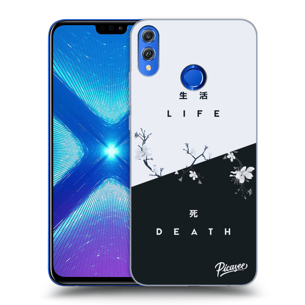 Picasee silikonový černý obal pro Honor 8X - Life - Death