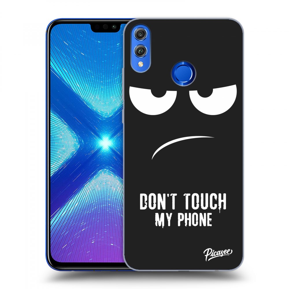 Picasee silikonový černý obal pro Honor 8X - Don't Touch My Phone
