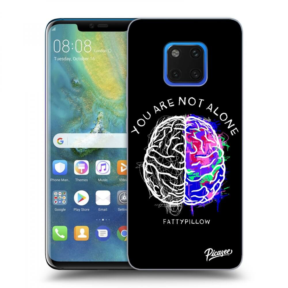 Picasee silikonový průhledný obal pro Huawei Mate 20 Pro - Brain - White
