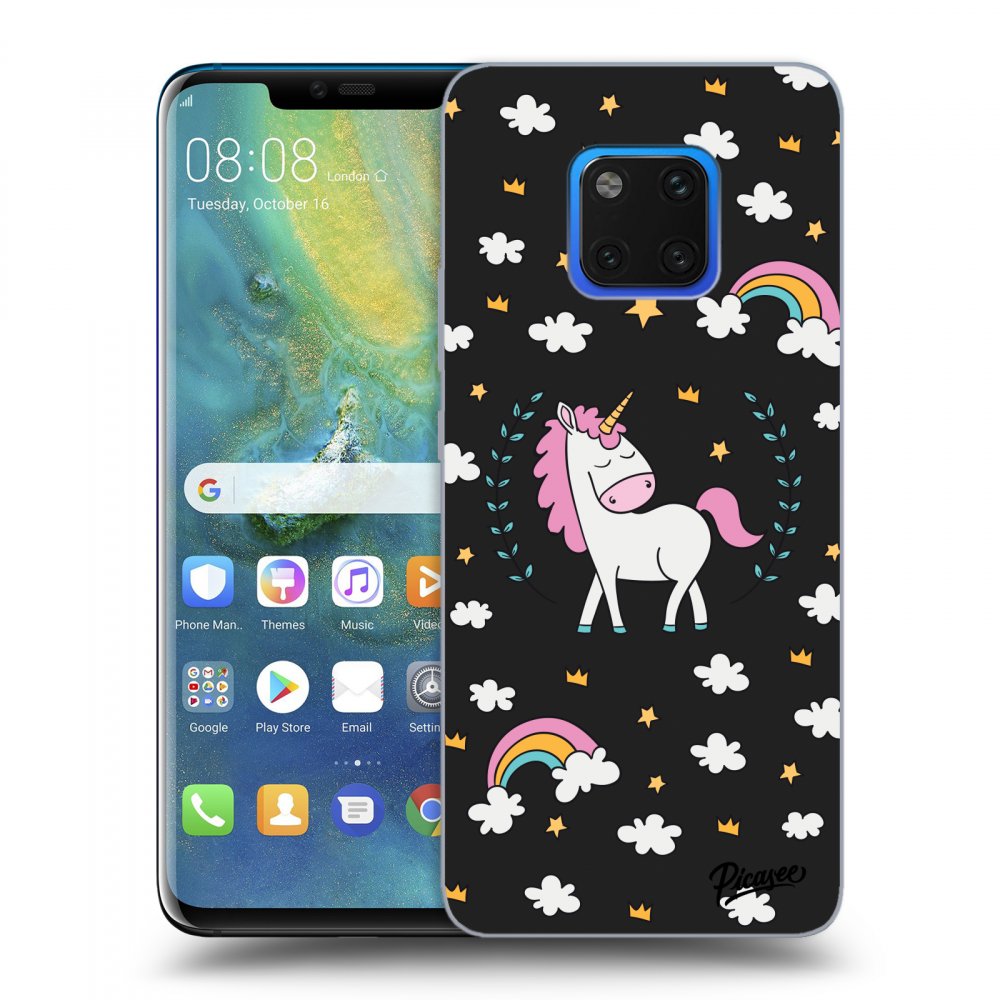 Picasee silikonový černý obal pro Huawei Mate 20 Pro - Unicorn star heaven