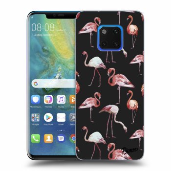 Picasee silikonový černý obal pro Huawei Mate 20 Pro - Flamingos