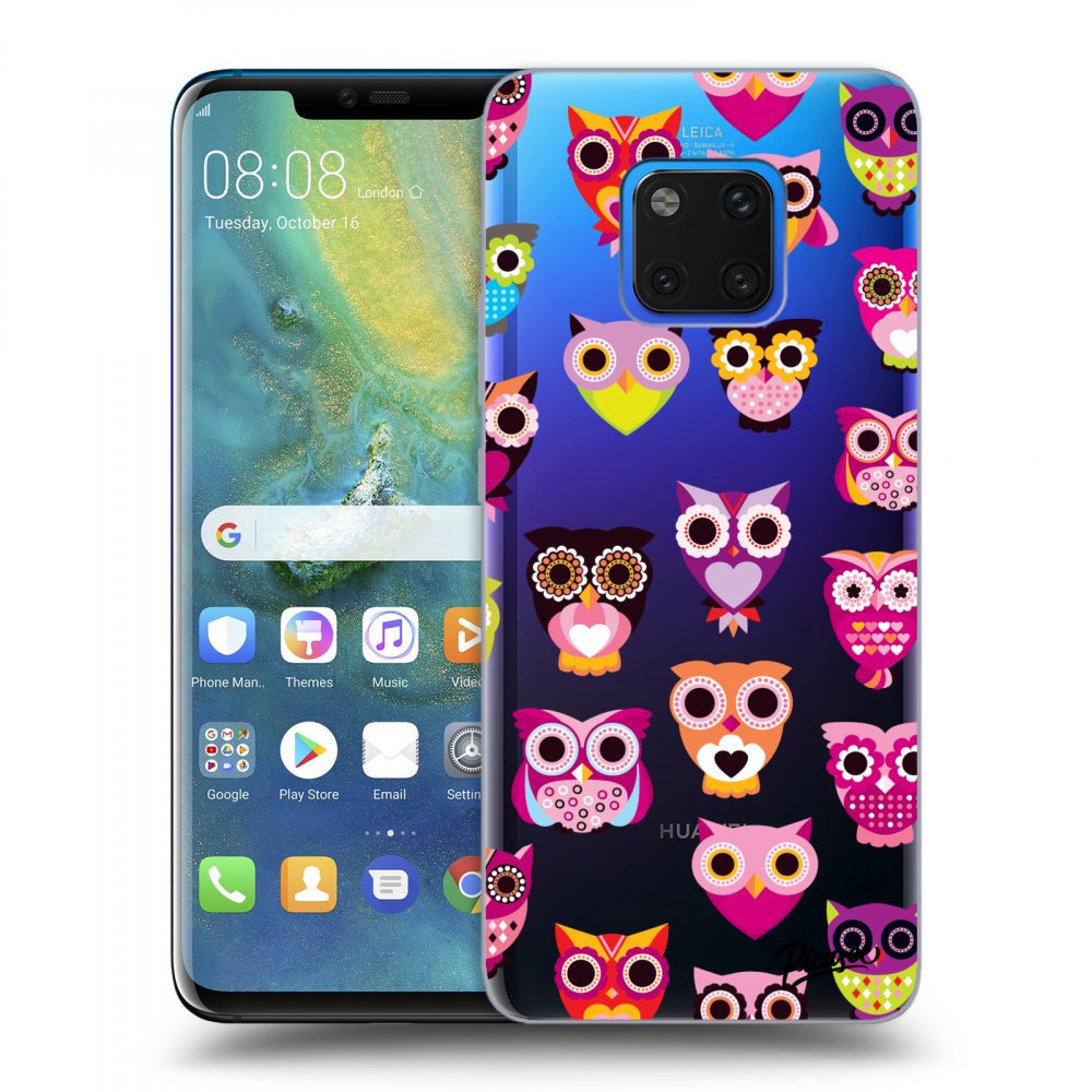 Picasee silikonový průhledný obal pro Huawei Mate 20 Pro - Owls