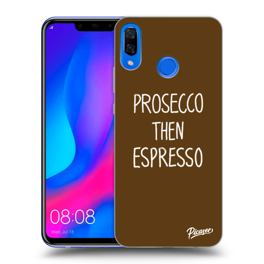 Picasee silikonový černý obal pro Huawei Nova 3 - Prosecco then espresso