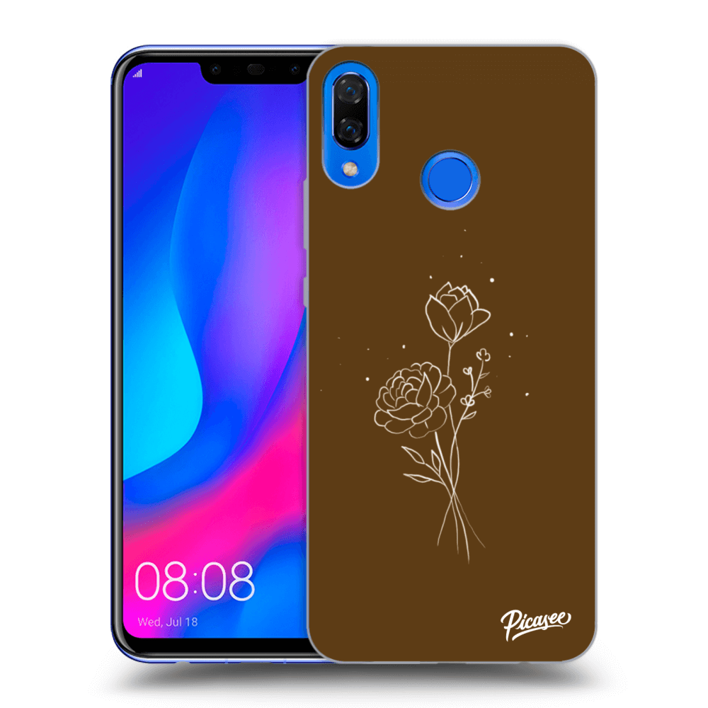 Picasee ULTIMATE CASE pro Huawei Nova 3 - Brown flowers