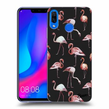 Picasee silikonový černý obal pro Huawei Nova 3 - Flamingos