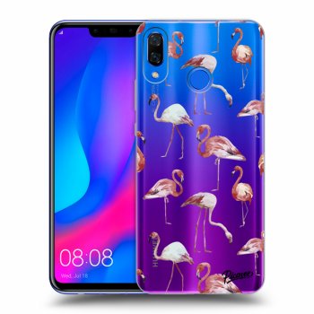 Picasee silikonový průhledný obal pro Huawei Nova 3 - Flamingos