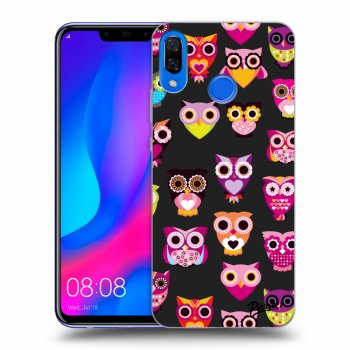 Picasee silikonový černý obal pro Huawei Nova 3 - Owls