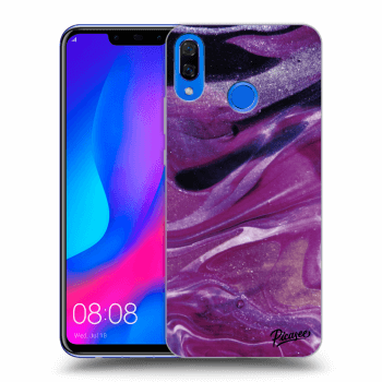 Picasee silikonový průhledný obal pro Huawei Nova 3 - Purple glitter