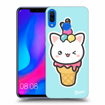 Picasee silikonový průhledný obal pro Huawei Nova 3 - Ice Cream Cat