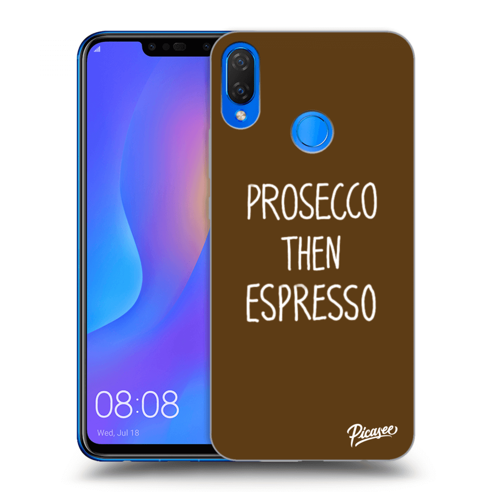 Picasee silikonový černý obal pro Huawei Nova 3i - Prosecco then espresso