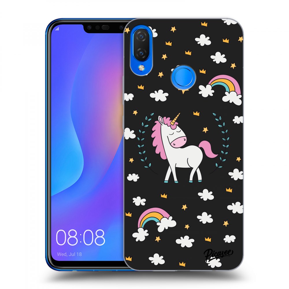 Picasee silikonový černý obal pro Huawei Nova 3i - Unicorn star heaven