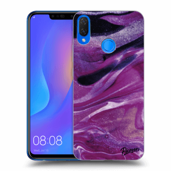 Picasee silikonový průhledný obal pro Huawei Nova 3i - Purple glitter
