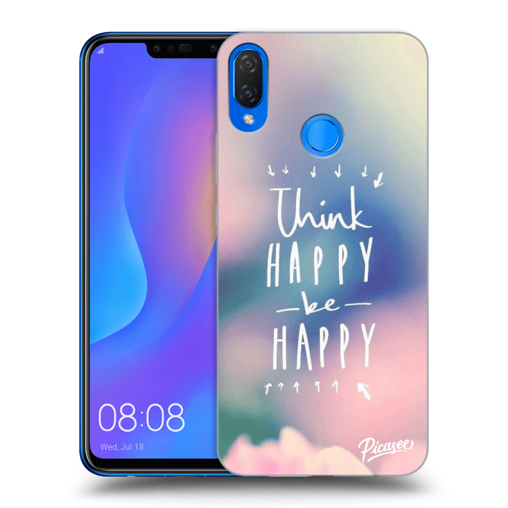 Picasee silikonový černý obal pro Huawei Nova 3i - Think happy be happy