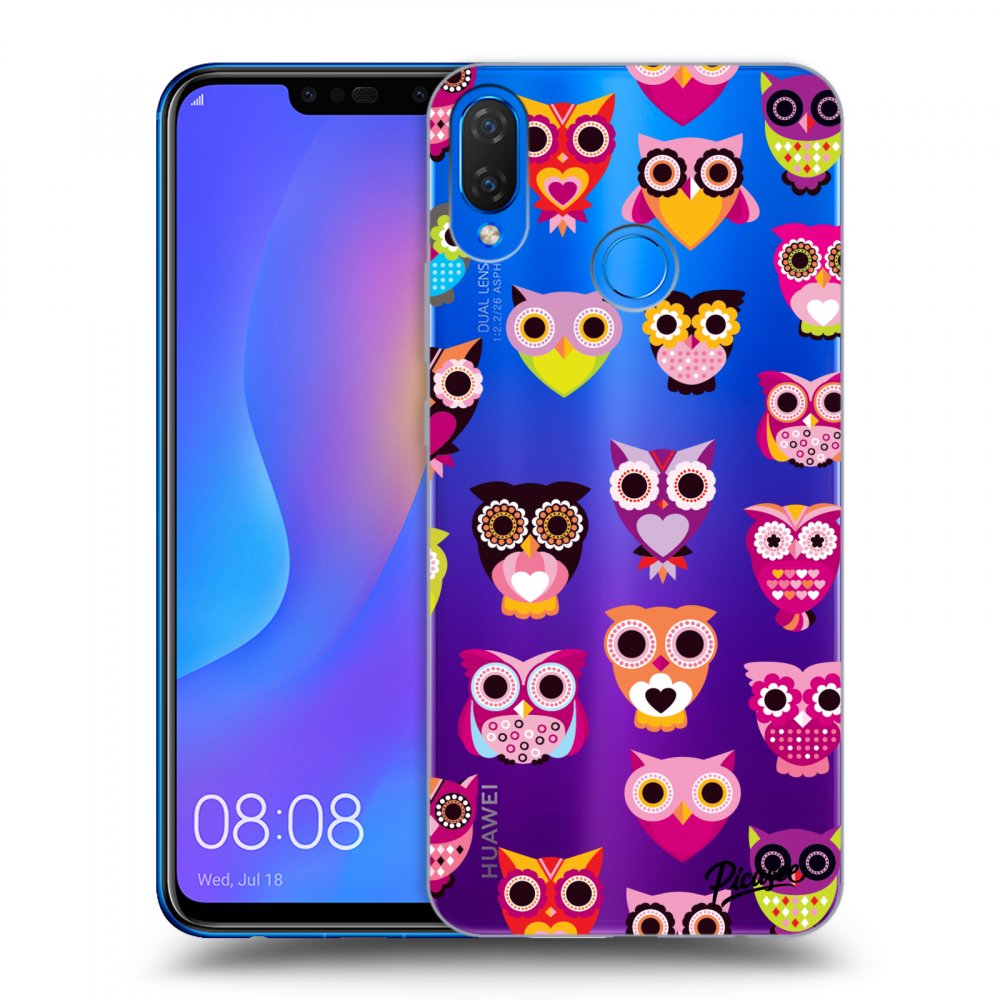 Picasee silikonový průhledný obal pro Huawei Nova 3i - Owls