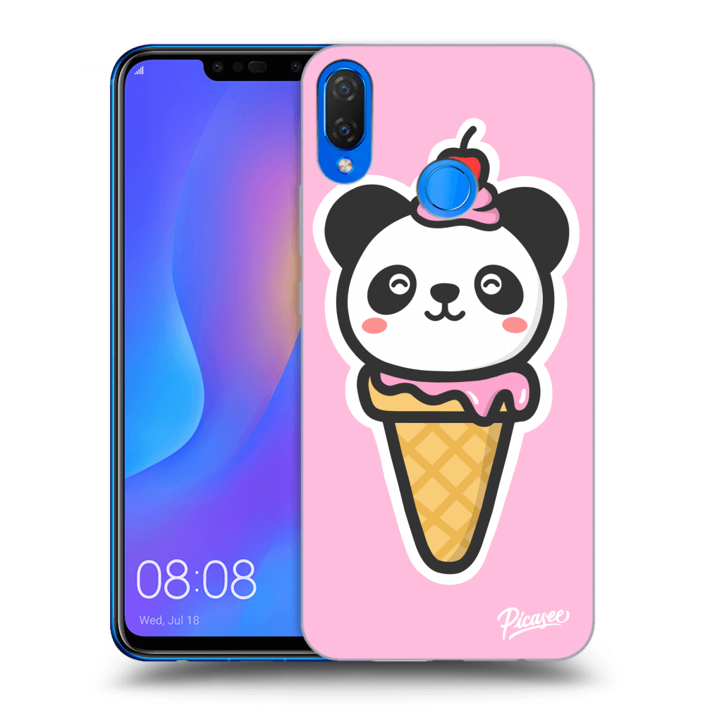 Picasee silikonový černý obal pro Huawei Nova 3i - Ice Cream Panda