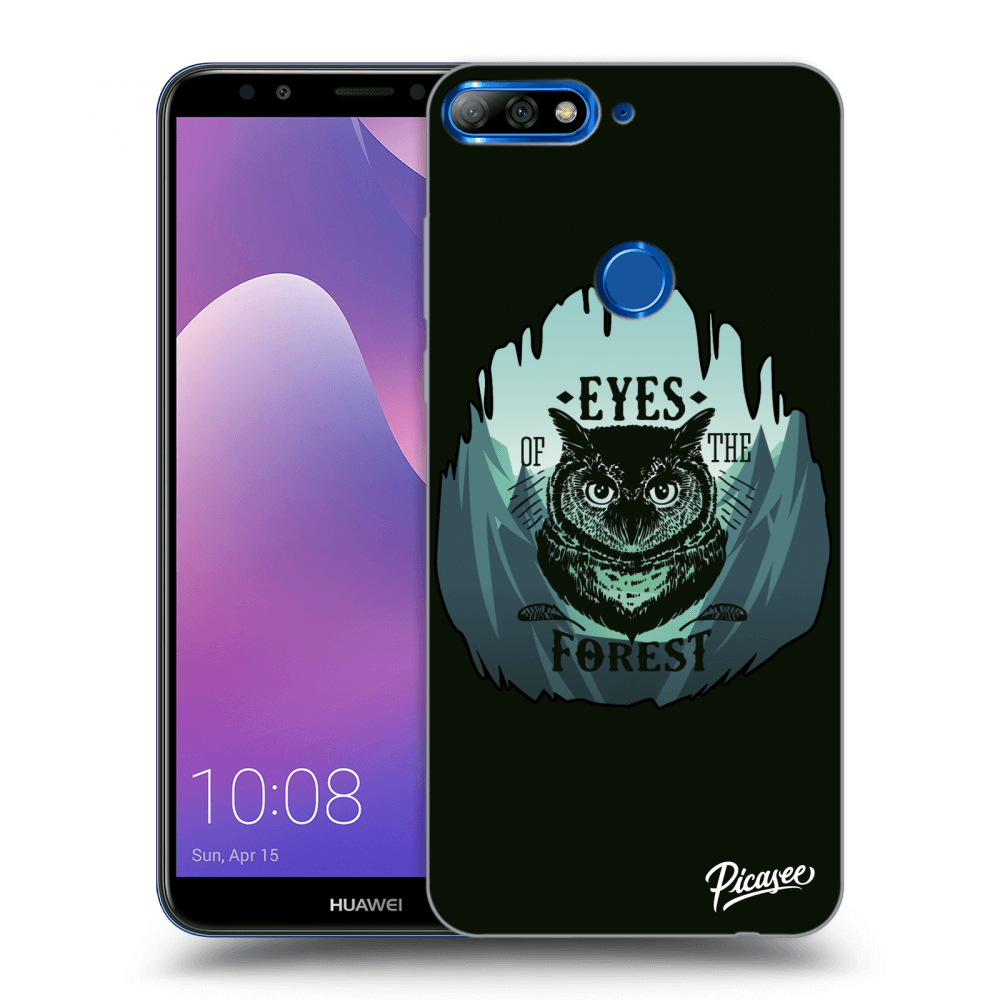 Picasee silikonový černý obal pro Huawei Y7 Prime (2018) - Forest owl