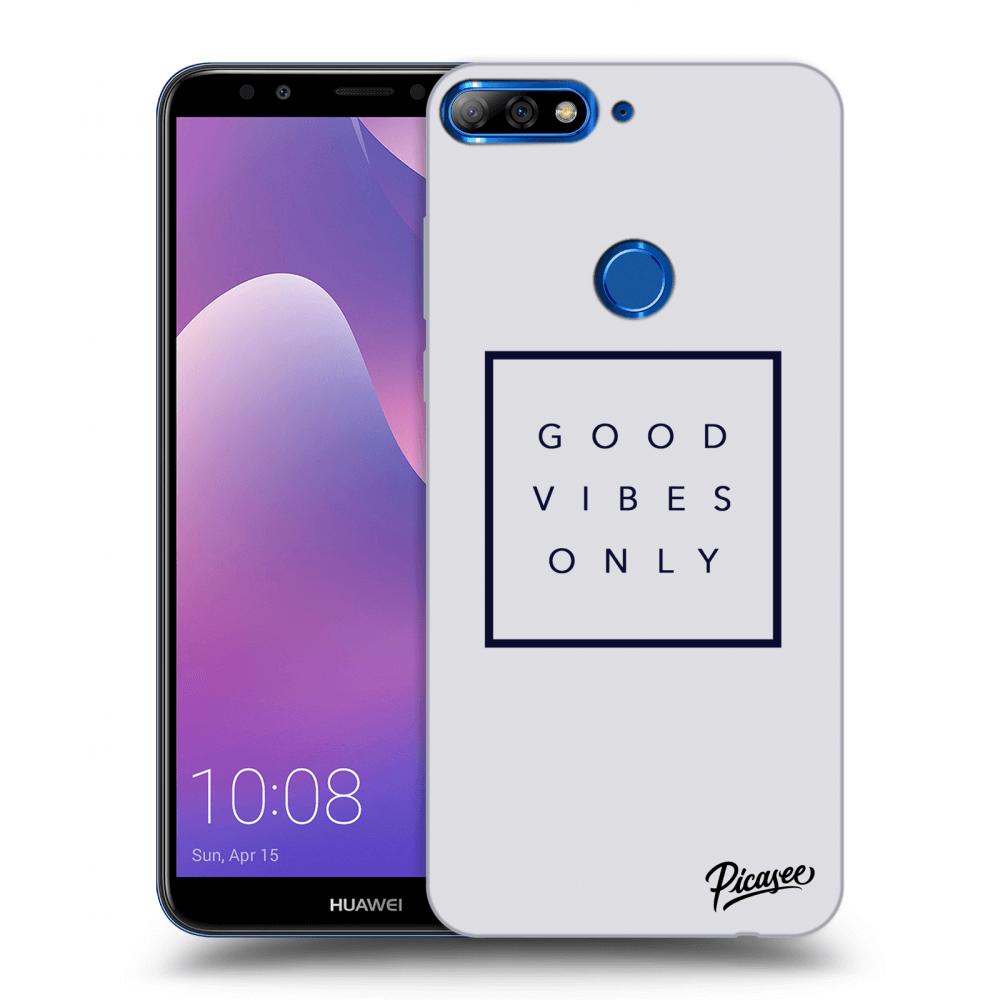 Picasee silikonový průhledný obal pro Huawei Y7 Prime (2018) - Good vibes only