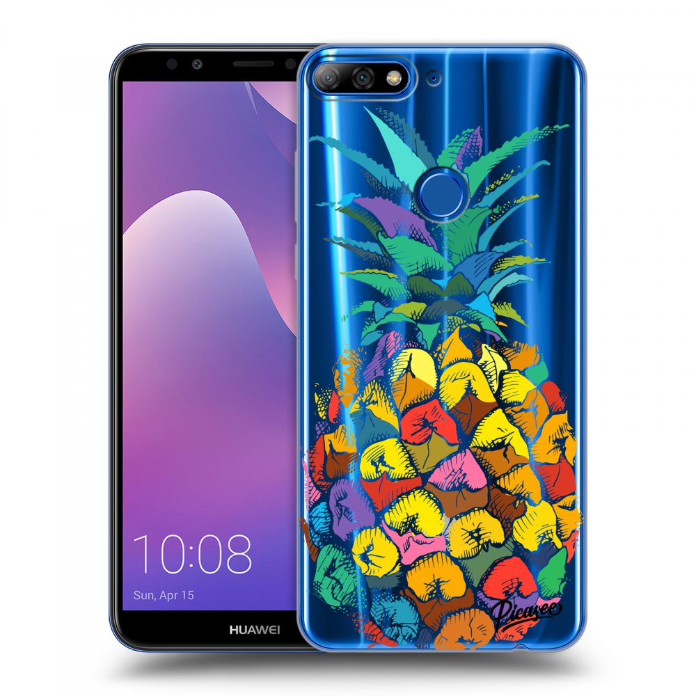 Picasee silikonový průhledný obal pro Huawei Y7 Prime (2018) - Pineapple