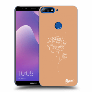Picasee silikonový průhledný obal pro Huawei Y7 Prime (2018) - Peonies