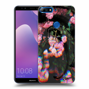 Picasee silikonový černý obal pro Huawei Y7 Prime (2018) - Rosebush black