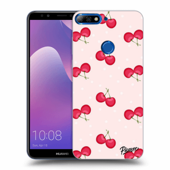 Picasee silikonový průhledný obal pro Huawei Y7 Prime (2018) - Cherries