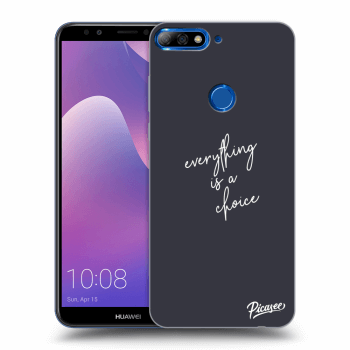 Picasee silikonový průhledný obal pro Huawei Y7 Prime (2018) - Everything is a choice