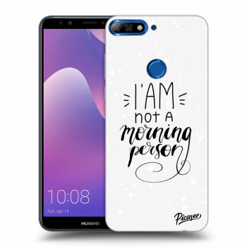 Picasee silikonový průhledný obal pro Huawei Y7 Prime (2018) - I am not a morning person