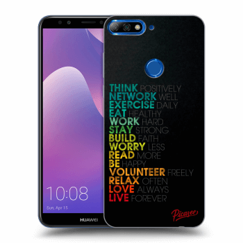 Picasee silikonový průhledný obal pro Huawei Y7 Prime (2018) - Motto life