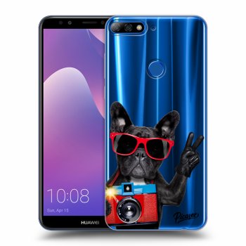 Picasee silikonový průhledný obal pro Huawei Y7 Prime (2018) - French Bulldog