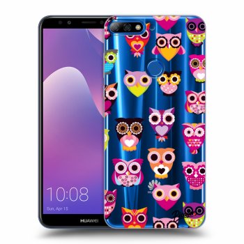 Picasee silikonový průhledný obal pro Huawei Y7 Prime (2018) - Owls