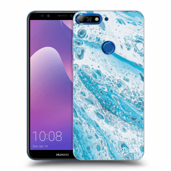 Picasee silikonový černý obal pro Huawei Y7 Prime (2018) - Blue liquid