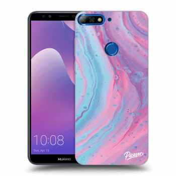 Picasee silikonový průhledný obal pro Huawei Y7 Prime (2018) - Pink liquid