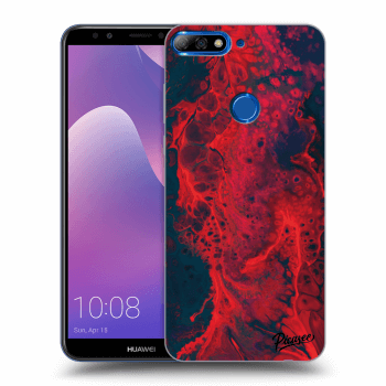 Picasee silikonový průhledný obal pro Huawei Y7 Prime (2018) - Organic red