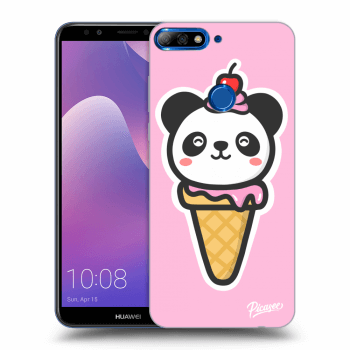 Picasee silikonový černý obal pro Huawei Y7 Prime (2018) - Ice Cream Panda