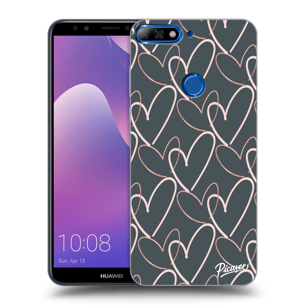 Picasee silikonový černý obal pro Huawei Y7 Prime (2018) - Lots of love