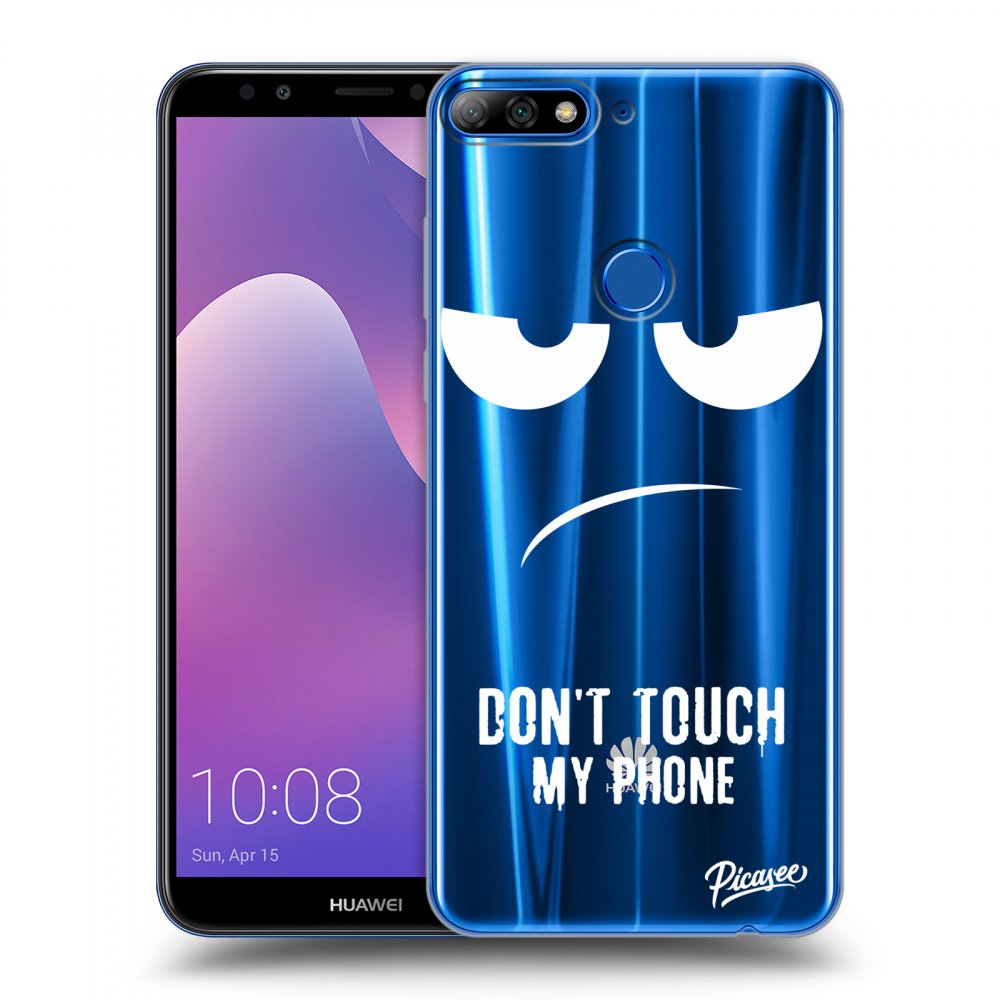 Picasee silikonový průhledný obal pro Huawei Y7 Prime (2018) - Don't Touch My Phone