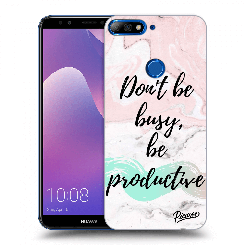 Picasee silikonový černý obal pro Huawei Y7 Prime (2018) - Don't be busy, be productive