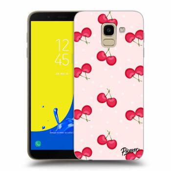 Picasee silikonový průhledný obal pro Samsung Galaxy J6 J600F - Cherries