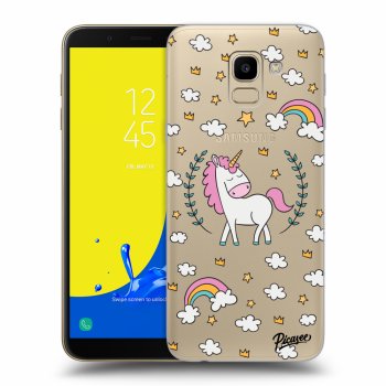Picasee silikonový průhledný obal pro Samsung Galaxy J6 J600F - Unicorn star heaven
