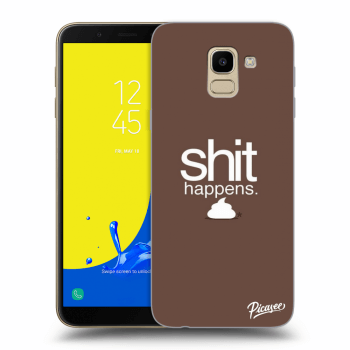 Picasee silikonový průhledný obal pro Samsung Galaxy J6 J600F - Shit happens